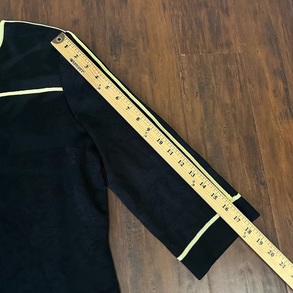 MING WANG Black Knit Suit / Cardigan Jacket with Yellow Trim - Picture 11 of 11